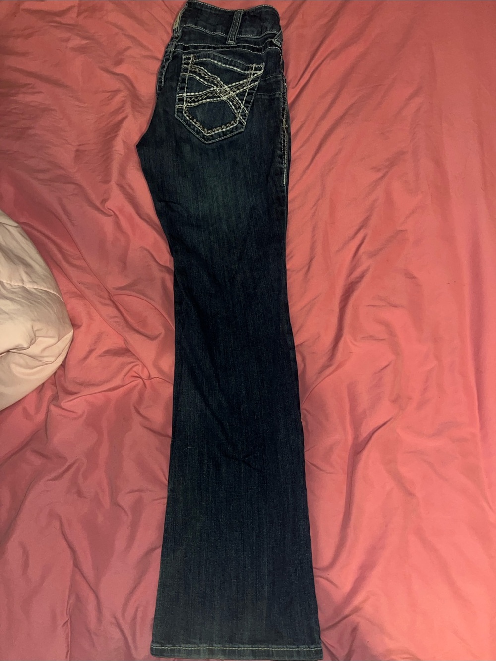 Ariat Dark Indigo Bootcut Jeans with Contrast Pocket Stitching